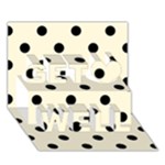 Polka Dots - Black on Cornsilk Yellow Get Well 3D Greeting Card (7x5)