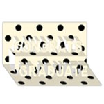 Polka Dots - Black on Cornsilk Yellow Congrats Graduate 3D Greeting Card (8x4)