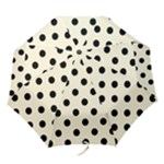 Polka Dots - Black on Cornsilk Yellow Folding Umbrella
