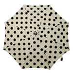 Polka Dots - Black on Cornsilk Yellow Hook Handle Umbrella (Medium)