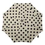 Polka Dots - Black on Cornsilk Yellow Hook Handle Umbrella (Large)