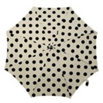 Polka Dots - Black on Cornsilk Yellow Hook Handle Umbrella (Small)