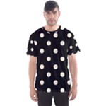 Polka Dots - Cornsilk Yellow on Black Men s Sport Mesh Tee