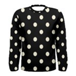 Polka Dots - Cornsilk Yellow on Black Men s Long Sleeve T-shirt