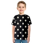 Polka Dots - Cornsilk Yellow on Black Kid s Sport Mesh Tee