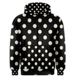 Polka Dots - Cornsilk Yellow on Black Men s Zipper Hoodie