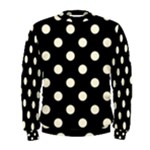 Polka Dots - Cornsilk Yellow on Black Men s Sweatshirt
