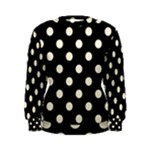 Polka Dots - Cornsilk Yellow on Black Women s Sweatshirt