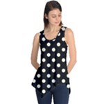 Polka Dots - Cornsilk Yellow on Black Sleeveless Tunic
