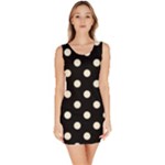 Polka Dots - Cornsilk Yellow on Black Bodycon Dress