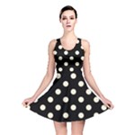 Polka Dots - Cornsilk Yellow on Black Reversible Skater Dress