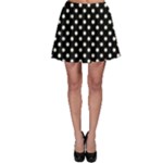 Polka Dots - Cornsilk Yellow on Black Skater Skirt