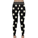 Polka Dots - Cornsilk Yellow on Black Yoga Leggings