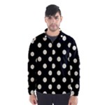 Polka Dots - Cornsilk Yellow on Black Wind Breaker (Men)