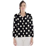 Polka Dots - Cornsilk Yellow on Black Wind Breaker (Women)