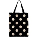 Polka Dots - Cornsilk Yellow on Black Zipper Classic Tote Bag