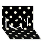 Polka Dots - Cornsilk Yellow on Black I Love You 3D Greeting Card (7x5)