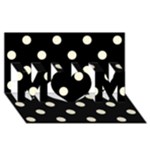 Polka Dots - Cornsilk Yellow on Black MOM 3D Greeting Card (8x4)
