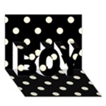 Polka Dots - Cornsilk Yellow on Black BOY 3D Greeting Card (7x5)