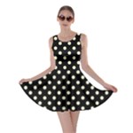 Polka Dots - Cream Yellow on Black Skater Dress