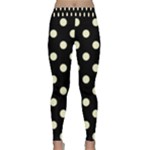 Polka Dots - Cream Yellow on Black Yoga Leggings