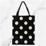 Polka Dots - Cream Yellow on Black Classic Tote Bag