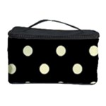 Polka Dots - Cream Yellow on Black Cosmetic Storage Case