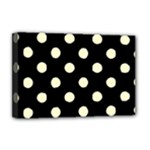 Polka Dots - Cream Yellow on Black Deluxe Canvas 18  x 12  (Stretched)