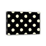 Polka Dots - Cream Yellow on Black Mini Canvas 6  x 4  (Stretched)
