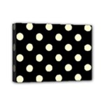Polka Dots - Cream Yellow on Black Mini Canvas 7  x 5  (Stretched)