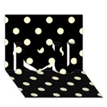 Polka Dots - Cream Yellow on Black I Love You 3D Greeting Card (7x5)