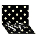 Polka Dots - Cream Yellow on Black LOVE Bottom 3D Greeting Card (7x5)