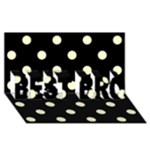Polka Dots - Cream Yellow on Black BEST BRO 3D Greeting Card (8x4)