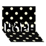 Polka Dots - Cream Yellow on Black HOPE 3D Greeting Card (7x5)