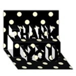 Polka Dots - Cream Yellow on Black THANK YOU 3D Greeting Card (7x5)