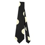 Polka Dots - Cream Yellow on Black Necktie (Two Side)
