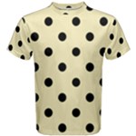 Polka Dots - Black on Blond Yellow Men s Cotton Tee