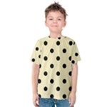 Polka Dots - Black on Blond Yellow Kid s Cotton Tee
