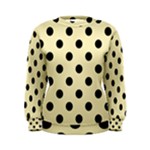 Polka Dots - Black on Blond Yellow Women s Sweatshirt