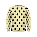 Polka Dots - Black on Blond Yellow Kid s Sweatshirt