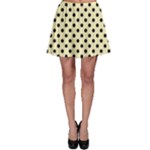 Polka Dots - Black on Blond Yellow Skater Skirt