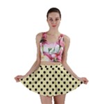 Polka Dots - Black on Blond Yellow Mini Skirt