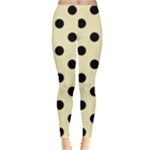 Polka Dots - Black on Blond Yellow Women s Leggings