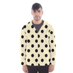 Polka Dots - Black on Blond Yellow Hooded Wind Breaker (Men)