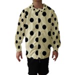 Polka Dots - Black on Blond Yellow Hooded Wind Breaker (Kids)