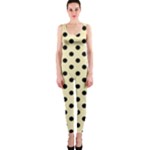 Polka Dots - Black on Blond Yellow OnePiece Catsuit