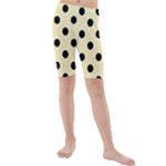 Polka Dots - Black on Blond Yellow Kid s Mid Length Swim Shorts
