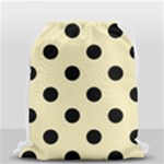 Polka Dots - Black on Blond Yellow Drawstring Bag (Small)