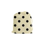 Polka Dots - Black on Blond Yellow Drawstring Pouch (S)