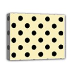Polka Dots - Black on Blond Yellow Deluxe Canvas 14  x 11  (Stretched)